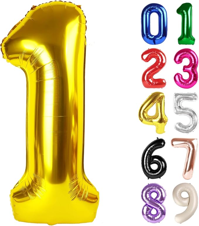 1 Balloon - Gold Birthday Number Balloons, 40 Inch Decorations Men Women | Gold by ALPHADELTAPI