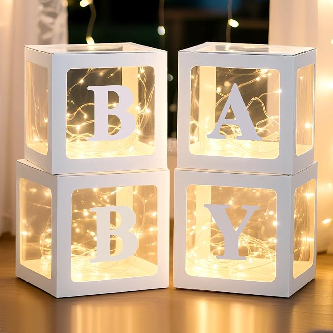 Ledido Baby Boxes with Letters & Fairy Lights by Ledido