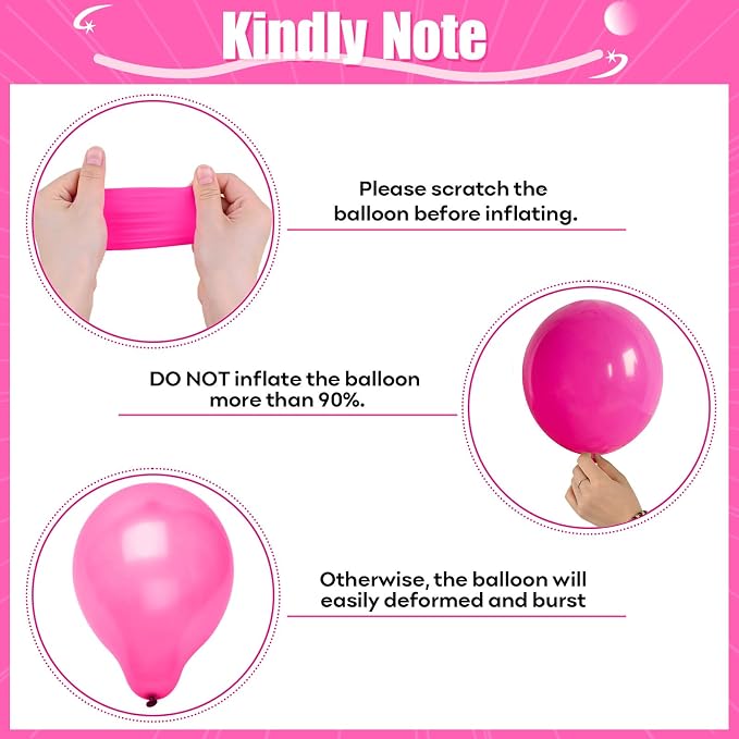 HILAVO Pink Mixed Balloons Set, 12 Inch Hot Pink Pastel Light Baby Pink - Image 9