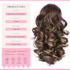 Claw Clip Ponytail Extension - 12 Inch Curly Ponytail Extension, Wavy Pony Tails Hair Extensions, Synthetic Hair Extensions Ponytail, Clip On Ponytails for Women (Color: Brown with Blonde Highlights)