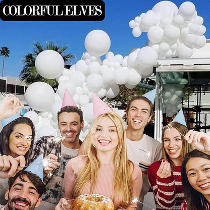 White 12 Inch 100 Pcs Latex Chrome Balloons Helium Thicken Balloons Party - Image 3