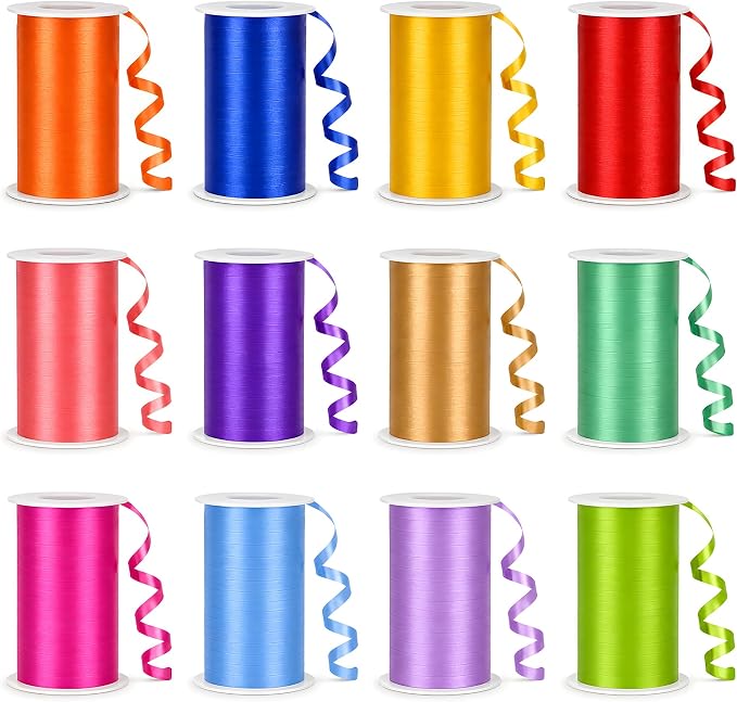 BEISHIDA 12 Assorted Colors Curling Ribbons Set, Rainbow Balloons Strings by Beishida