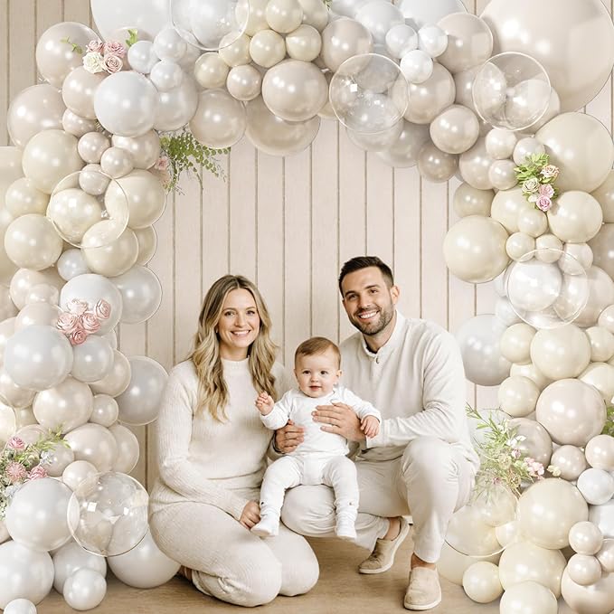 Amandir 173 Pcs Pearl White Balloon Arch Garland Kit | Double-Stuffed Pearl - Image 5