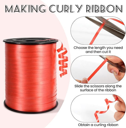 500 Yards Red Curling Ribbon, 1/5 Inch Wide Balloons String Ribbons - Image 3