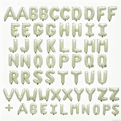 62 Pcs Cream Letter Balloons, Custom 2 Set A-Z Set - Image 2