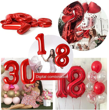 Jonhamwelbor 13 Number Balloons Red Big Giant Jumbo Number 13 Foil Mylar - Image 4