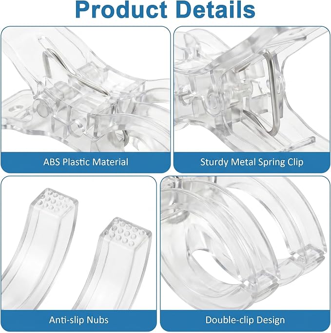 Putros 10 Pack Balloon Arch Clips 3.5 Inch Clear Spring Clamps - Image 3