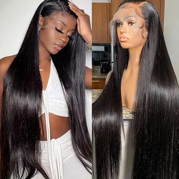 Lemoda Straight SKINLIKE Real HD 13x4 Full Lace Frontal Wigs 210% Density 15A Brazilian Straight Virgin Human Hair Lace Front Wig 22inch Invisible 0.1mm Ultra-thin Frayed Ends Tiny Knots