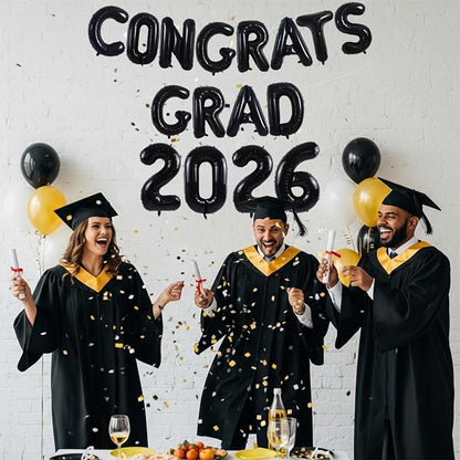 TONIFUL Graduation Balloons 16 Inch Black Congrats Grad Balloons 16 Inch Black - Image 4