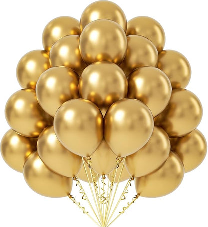 50 Pack Metallic Gold Balloons 12 Inch by FOTIOMRG