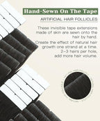 SURNEL Injected Tape in Hair Extensions 14 Inch Darkest Brown Invisible Tape in Extensions Human Hair 20 Pcs 30g(#2,14)