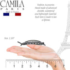 Camila Paris CP3114 French Hair Barrette Clip, Flexible Ponytail Holder No Metal Parts, Strong Hold Grip Hair Clips for Women, No Slip and Durable Styling Girls Hair Accessories, Made in France