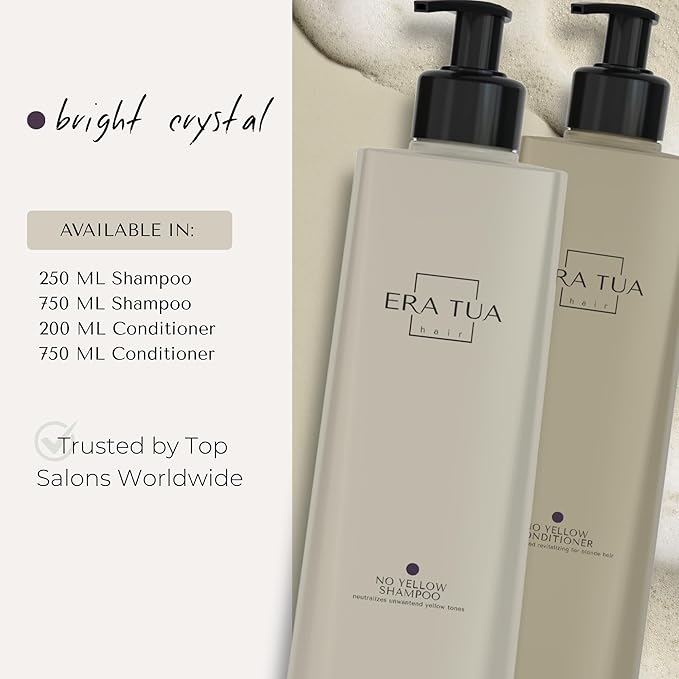 No Yellow Toning Conditioner for Blonde Hair, Silver, Bright Crystal and Purple | blonde shampoo Brass Moisturizing Formula | Dutch Made | Green Tea, Jasmine & Rose Scent | 750 ml