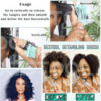 BESTOOL Detangling Brush, Detangler Brush for Natural Black/ Curly Hair Afro 3/4abc Texture, Faster n Easier Detangle Wet or Dry Hair with No Pain (Black)