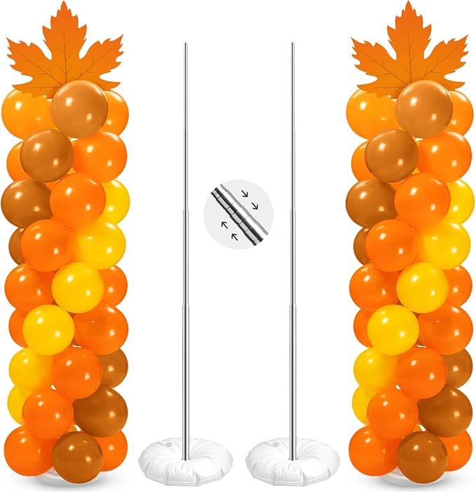 Gemscream 2 Sets of Thanksgiving Fall Balloon Column Stand Kit by Gemscream