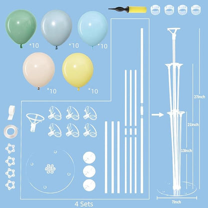 4 Sets Sage Green Dusty Blue Yellow Balloons Stand - Image 2