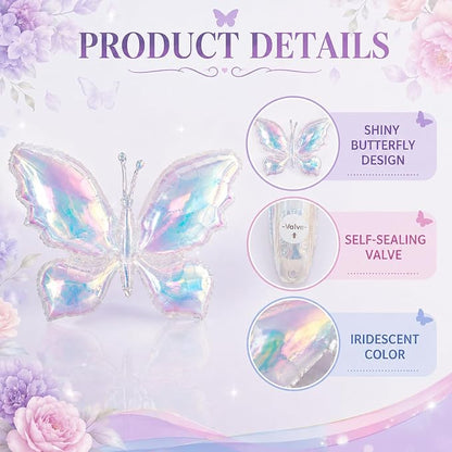 Iridescent Butterfly Balloons, Woodland and Forest Decorations - Image 3