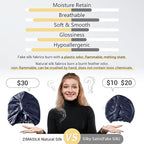 ZIMASILK 100% 22 Momme Mulberry Silk Bonnet for Sleeping Women, Breathable Silk Hair Wrap for Premium Hair Protection - Reducing Friction (1Pc, Navy)
