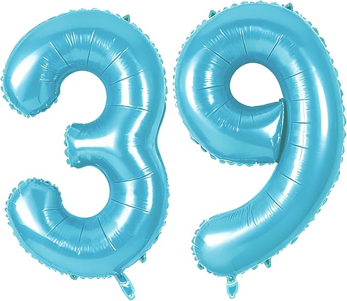Number 39 Balloons for 39th Birthday Party Decorations, 0-100 Large No.39 by Joycard