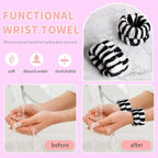 WSYUB Makeup Headband, Spa Headband and Wristband Set, Headbands for Washing Face, Black and White Headbands for Women Girls
