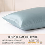 Bella Coterie Luxury Silk Pillowcase for Hair and Skin | 30 Momme | 100% Pure 6A Mulberry Silk | Super Soft | Perfectly Plush [Standard, Slate Blue]