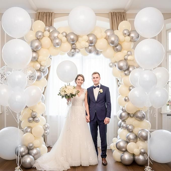 LovesTown 15PCS Pearl White Party Balloons, 18inch Latex Balloons Garland Arch - Image 2