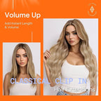 Full Shine Clip in Hair Extensions Balayage Hair Extensions Clip in Human Hair Color 10 Brown Mix to 16 Blonde Highlighted Double Weft Straight Hair Clip ins 7 Pcs 14 Inch 120 G
