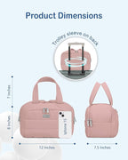 TOPDesign Travel Toiletry Bag for Women, Puffer Large Toiletry Bag, Lightweight Cosmetic Makeup Organizer with Handle for Traveling, Accessories, Essentials, Toiletries (Dark Pink)