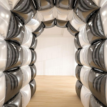 36pcs Double-Sided Black & White Checkered Foil Balloons Backdrop Wall Kit – - Image 7