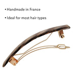 Earthy Stone Hair Barrette for Thin Hair, Classic Rectangle French Barrette for Women, Lightweight and Comfortable, Strong Hold, Lasco | France Luxe