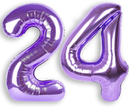 RainbowQ Purple 24 Balloon Number 40 Inch 0-40 Foil Large Balloons | Big Mylar by RainbowQParty