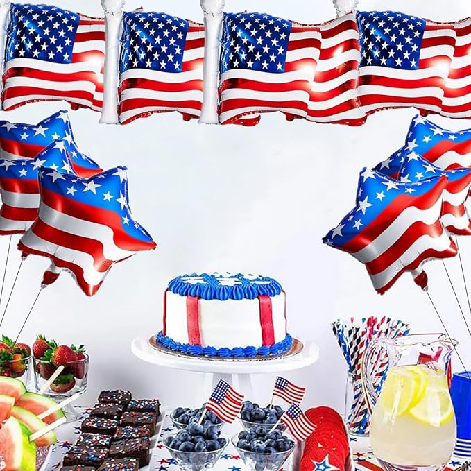 4th of July Balloons 16Pcs Patriotic Independence Day Foil Balloons American - Image 5