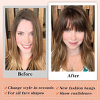NAYOO Bangs Hair Clip in Bangs 100% Real Human Hair Extensions Wispy Bangs Clip on Air Bangs for Women Hairpieces Curved Bangs (Copper Red, Wispy Bangs)