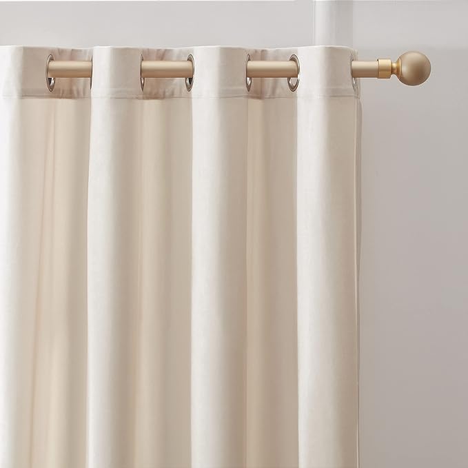 Luxury Cream Ivory Velvet Curtain Drapes - Image 2
