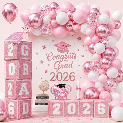 Pink Graduation Decorations 2026 by Froova