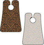 Stretchable Beard Cape, Non-Stick Hair Catcher for Trimming, Waterproof Grooming Apron, Wild Animal Leopard Print
