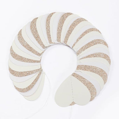 Champagne-Gold Milky-White Birthday Party-Decorations Heart-Garland - 52ft - Image 3