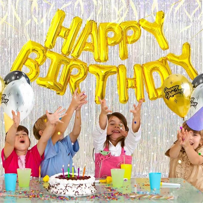 3 Pack Shiny Silver Backdrop Party Decorations Tinsel Curtain Party Backdrop - Image 3