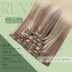 RUNATURE Balayage Clip in Hair Extensions, Natural Remy Thick Hair for Women, Double Weft Real Human Hair Extensions Clip Ins, 14 Inch 120g 7pcs #18/22/60 Ash Blonde Ombre to Bleach Blonde