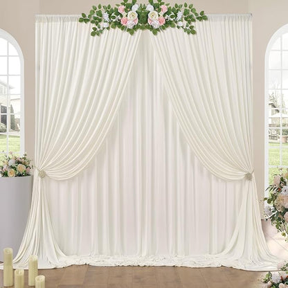 10ft x 10ft Wrinkle Free Ivory Backdrop Curtains by ENJOYYOURPARTY