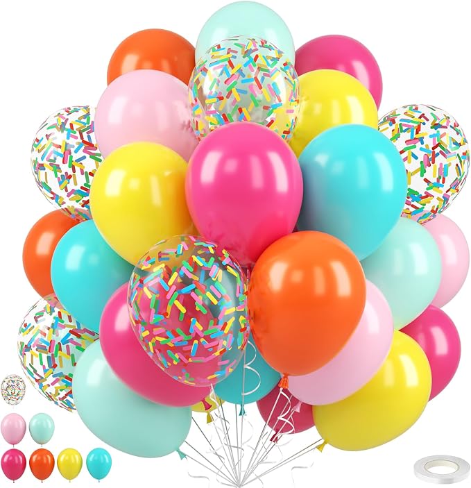 Rainbow Balloons, for Girls Birthday Baby Shower Rainbow Wedding and Summer by FEYG