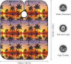 Men Tropical Sunset Coconut Palm Tree Salon Gown Cape, Full Coverage Haircut Hairdressing Cloth Apron for Hairstylists, Barber Aceessories