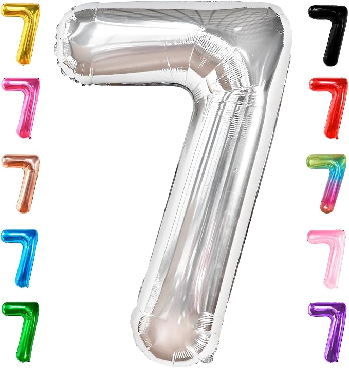 KatchOn, Giant Silver Number 7 Balloon by KatchOn