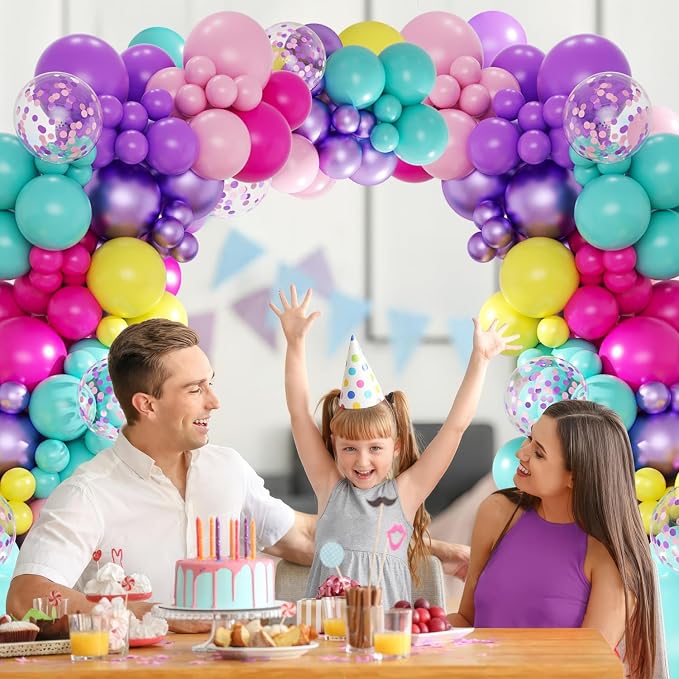 Purple Blue Pink Balloon Garland Arch Kit - Image 2
