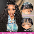 abbildung 30inch Highlight Ombre Lace Front Wig Human Hair 13x6 HD Honey Blonde 4/27 Deep Wave Lace Frontal Wigs Glueless Wigs Human Hair Pre Plucked with (Black, 26 Inch Black, deep wave)