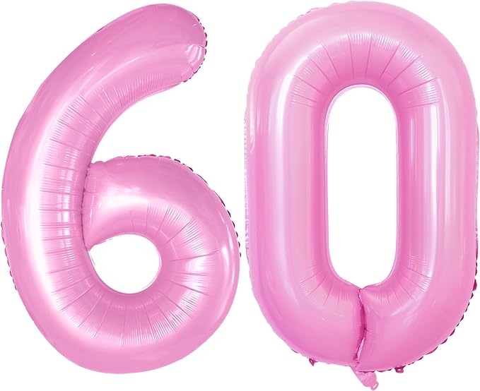 Number 60 Balloons for 60th Birthday Party Decorations, 42 Inch Jumbo Foil by GOER