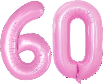Number 60 Balloons for 60th Birthday Party Decorations, 42 Inch Jumbo Foil by GOER
