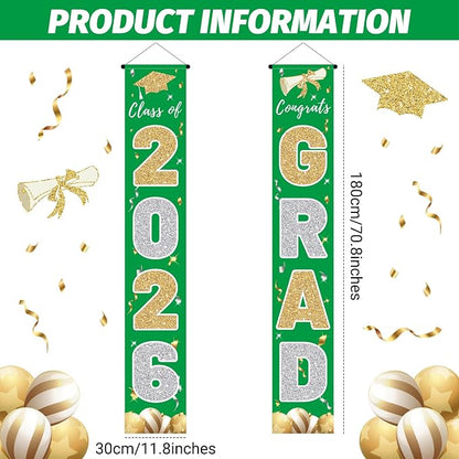 Graduation Decorations 2026, Class of 2026 Banner Congrats Grad | Porch Sign - Image 2