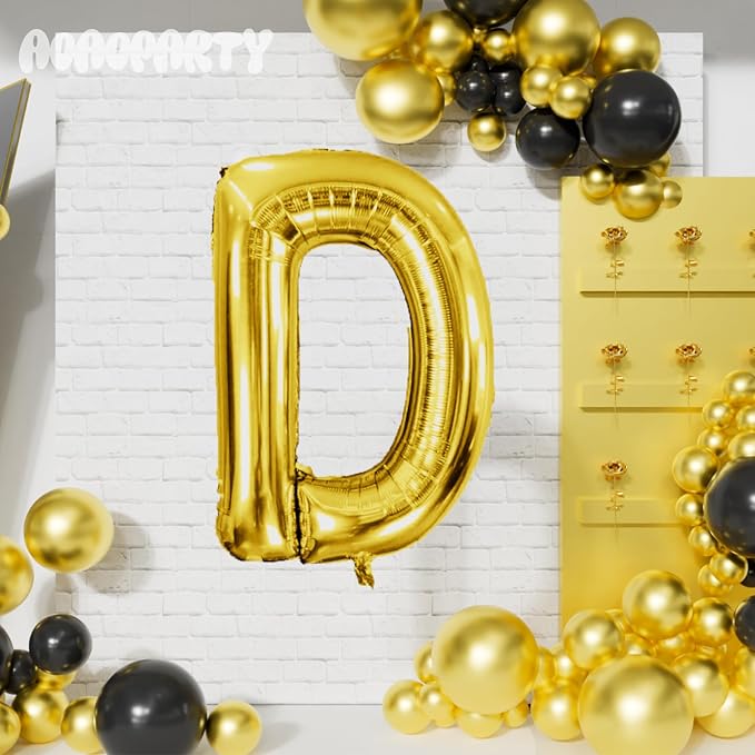 Letter Balloons Gold 40 Inch D Large Giant Big Foil Mylar Balloon | - Image 4