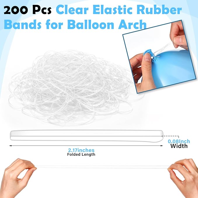 Eaasty 200 Pcs Clear Rubber Bands - Image 2